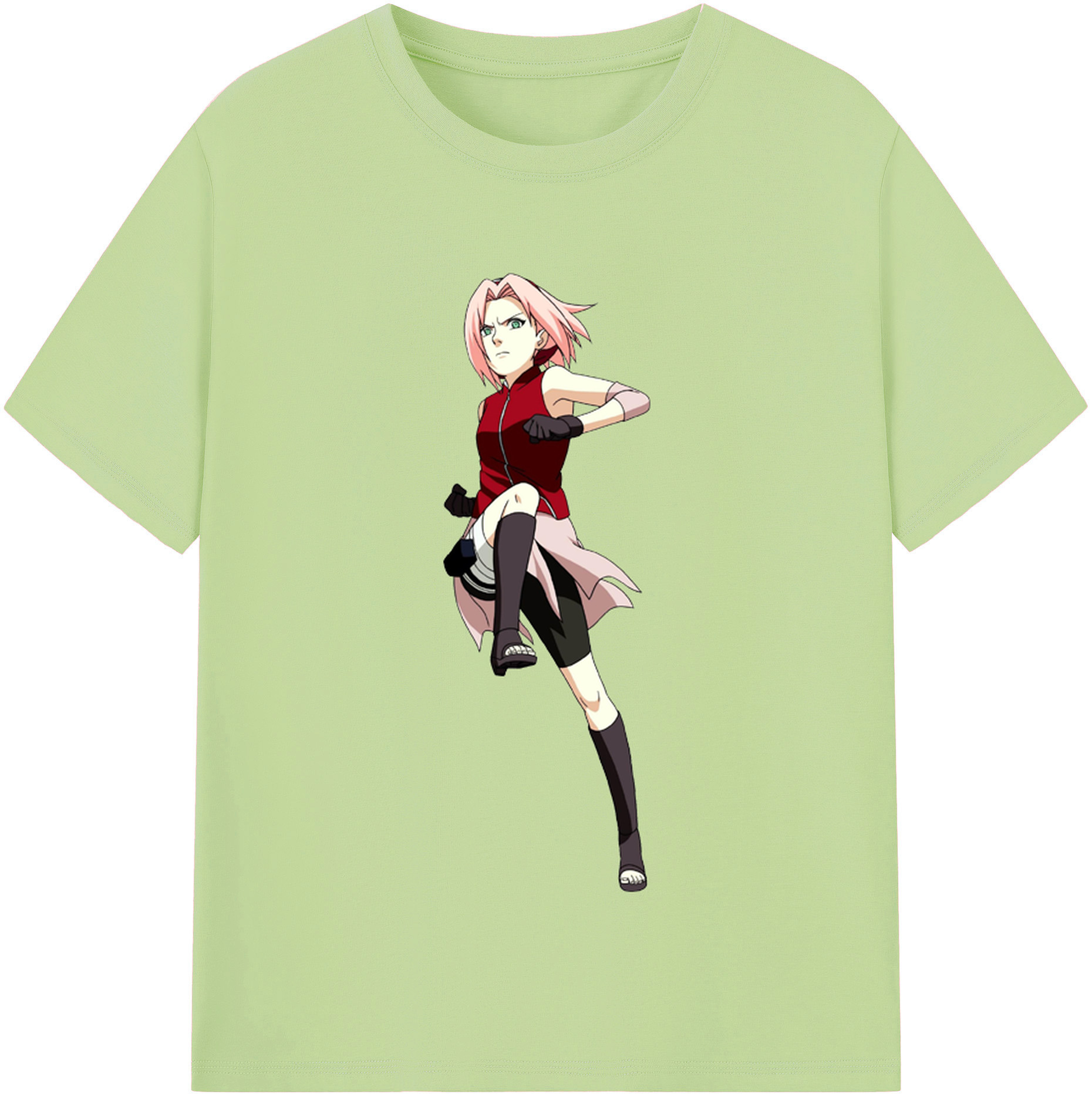（画像用） NARUTO -ナルト- 春野サクラ Haruno Sakura 綿100％半袖Tシャツ（フロントプリント）